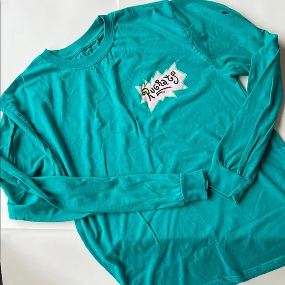 Nickelodeon Rugrats Vintage Long Sleeve Shirt - Teal - Picture 2 of 4